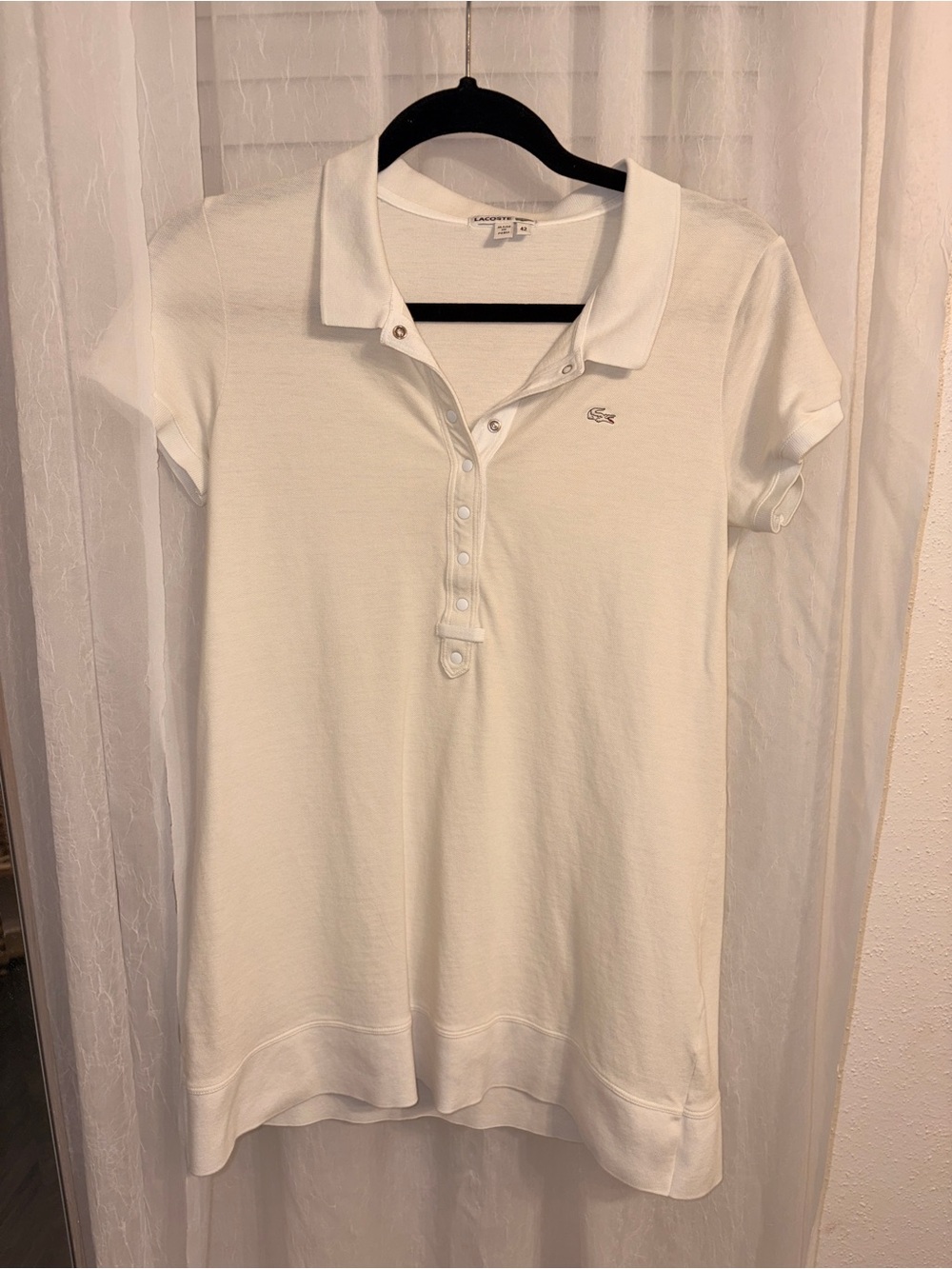 Lacoste Short Sleeve Polo in White Size 42